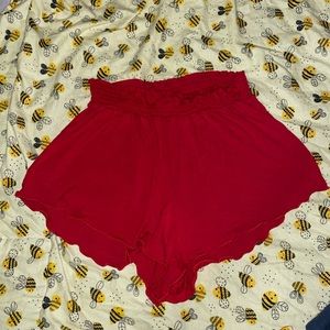 Heart & Hips Red Lace Flowy Shorts